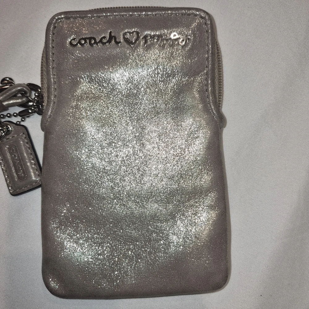 Y2K Coach Poppy Wristlet Phone Case - Gold Shimmer